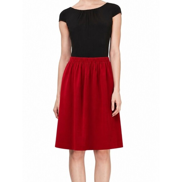 S.L. Fashions Dresses & Skirts - S.L. Fashions Women’s Size 16 Red Pull-On Midi Skirt Elastic Waist